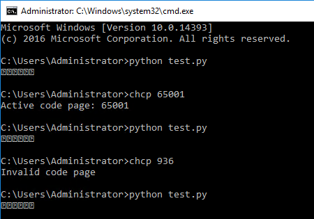 Windows Server 2016 cmd命令行窗口中文变成小方框问号无法正确显示